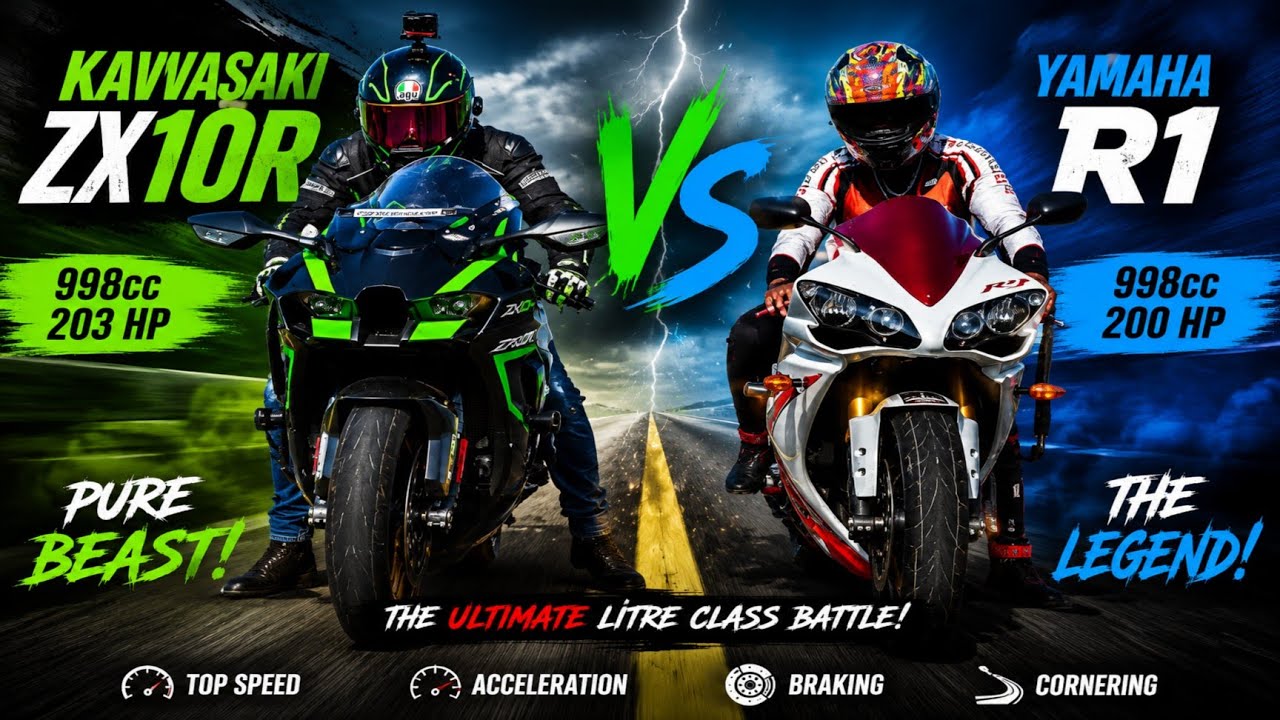 🔥 Kawasaki ZX10R vs Yamaha R1 | Ultimate Superbike Battle &ndash; Who Wins? 🏍️