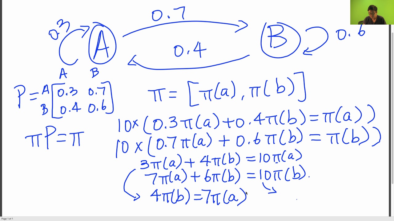 [CS 70] Markov Chains – Finding Stationary Distributions