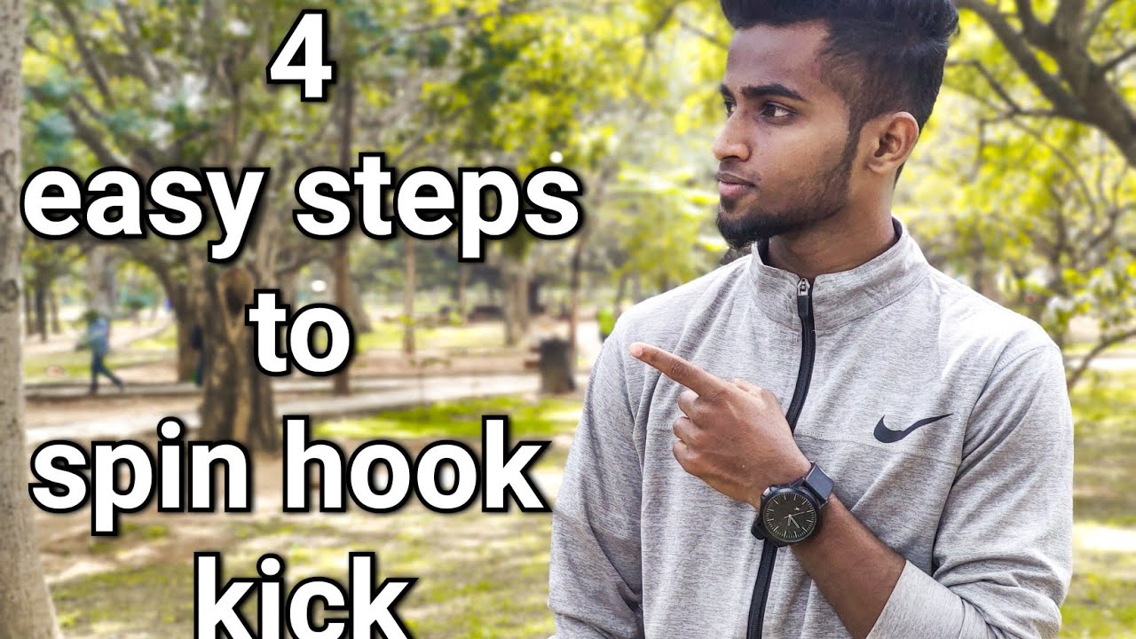 how to do spinning hoo kick | 4 easy steps to do spin hook kick | #kicking #martialartstutorial #mma