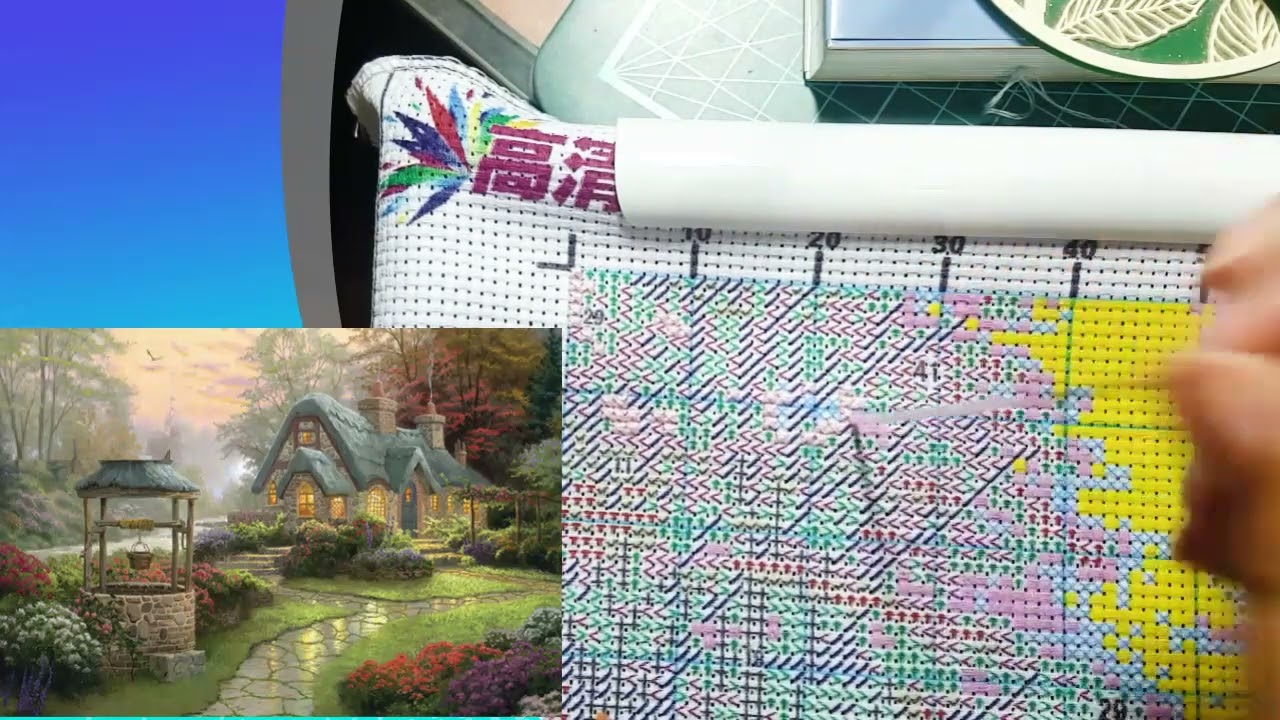 FLOSSTUBE #93 Stitch With Me / Dream Garden / cross stitch / 십자수 / 11ct / ASMR / 수틀 뒤집지않고 수놓기