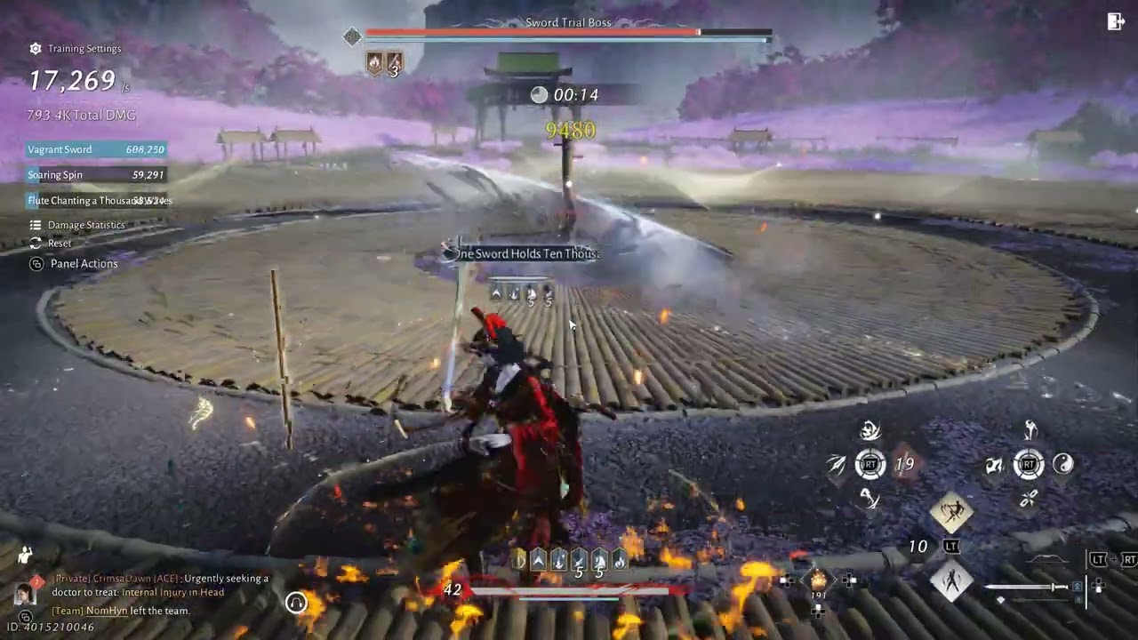 NEW NAMELESS SWORD ROTATION 66 SWORD QI 18K DPS WITH FLUTE MYSTIC SKILL (WEAK EQUIPMENT)
