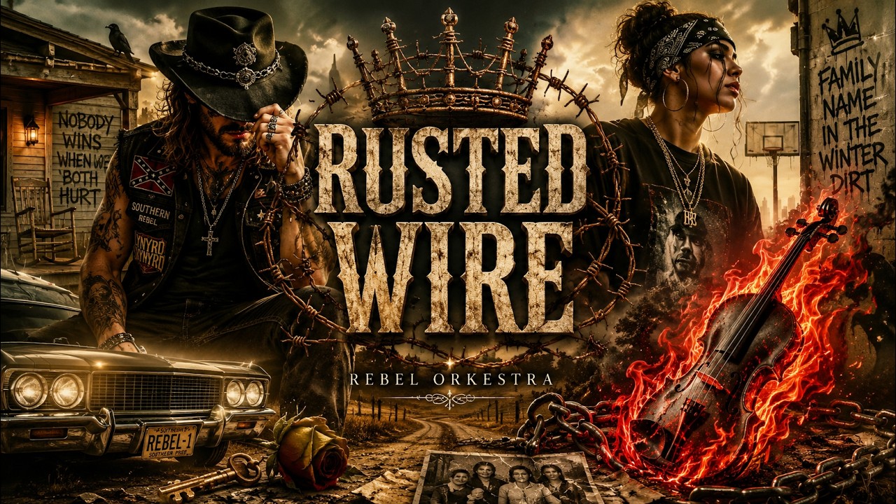 🎻 Rusted Wire &mdash; Dark Southern Rock x Cinematic Hip Hop | Fiery Violin Blues & Heavy Emotional Grit