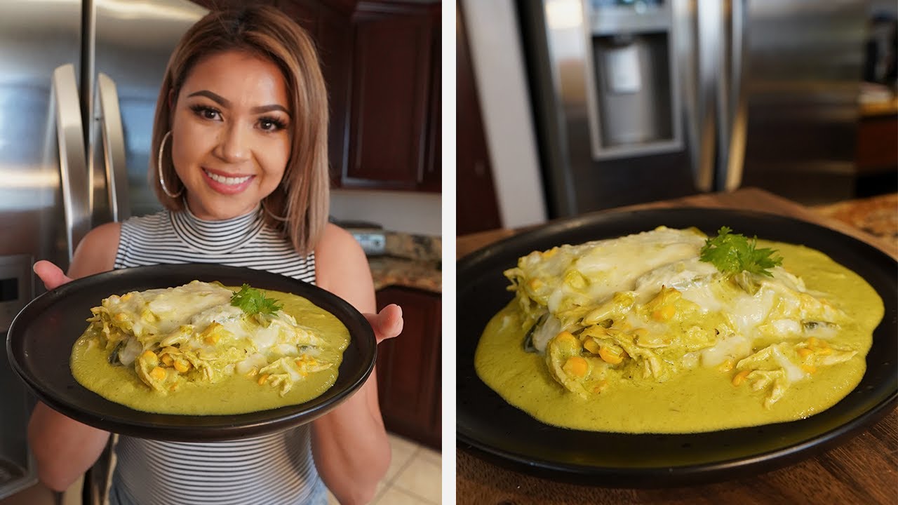 PASTEL AZTECA IN CREAMY POBLANO SAUCE | MEXICAN TORTILLA CASSEROLE
