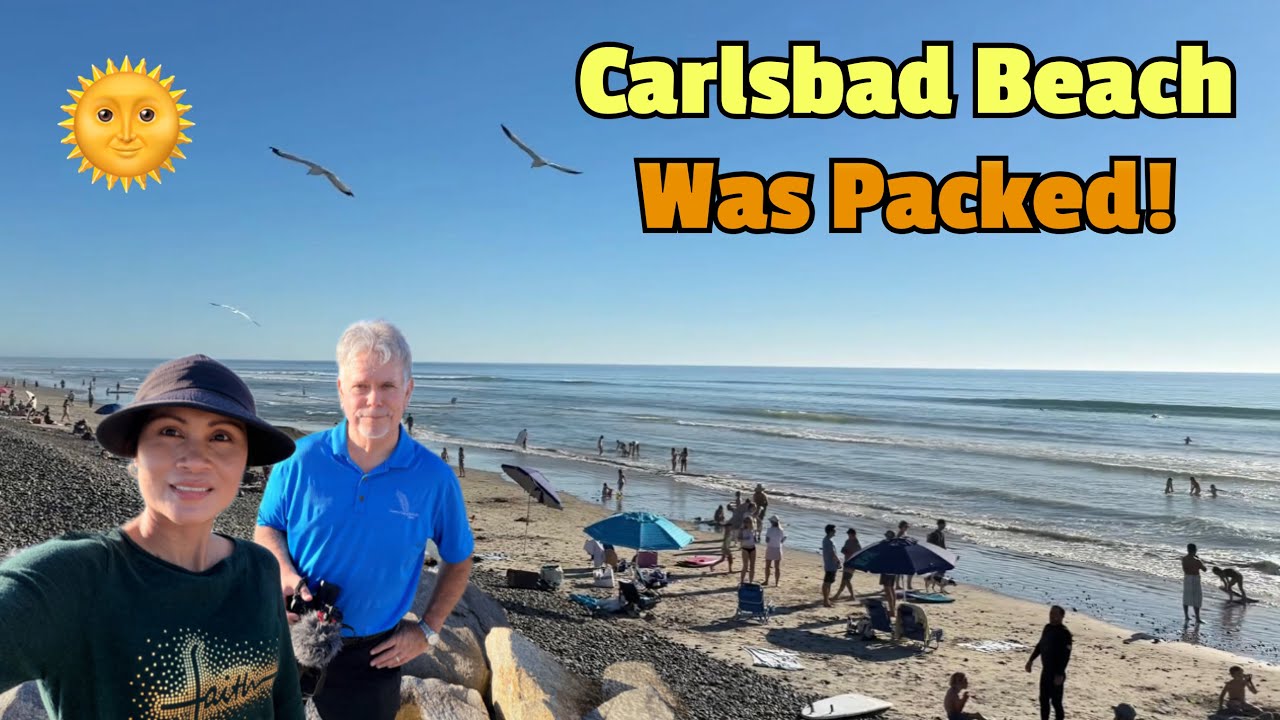 Carlsbad Beach Was PACKED! 🌊☀️ Surfing & Swimming Everywhere!