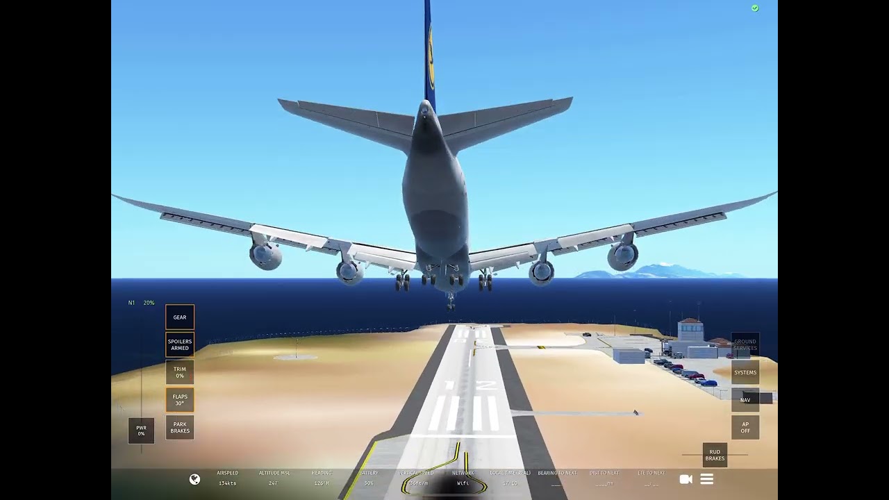 Demonstrating why the 747 can not land at saba