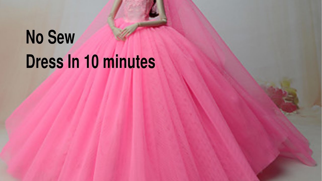 No sew Miniature Dresses in 10 minutes. Miniature  party/wedding dress