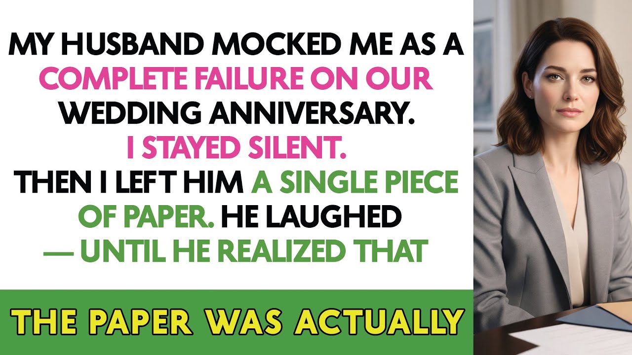 My Husband Mocked Me As A Complete Failure On Our Wedding Anniversary. I Stayed Silent. Then I...