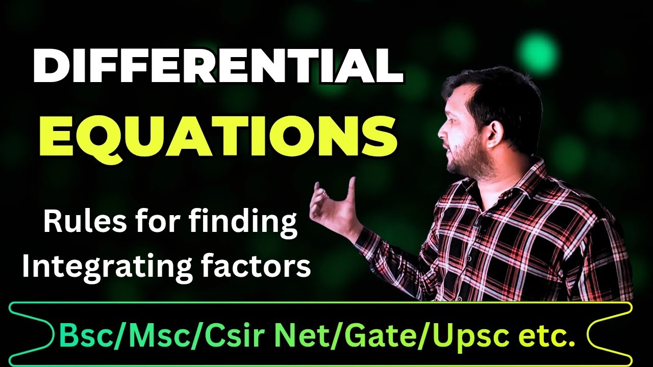 Rules for finding integrating factor | five rules for finding integrating factors | ODE math