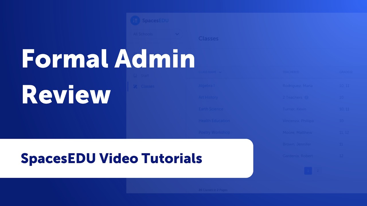 Formal Admin Review | SpacesEDU Video Tutorial