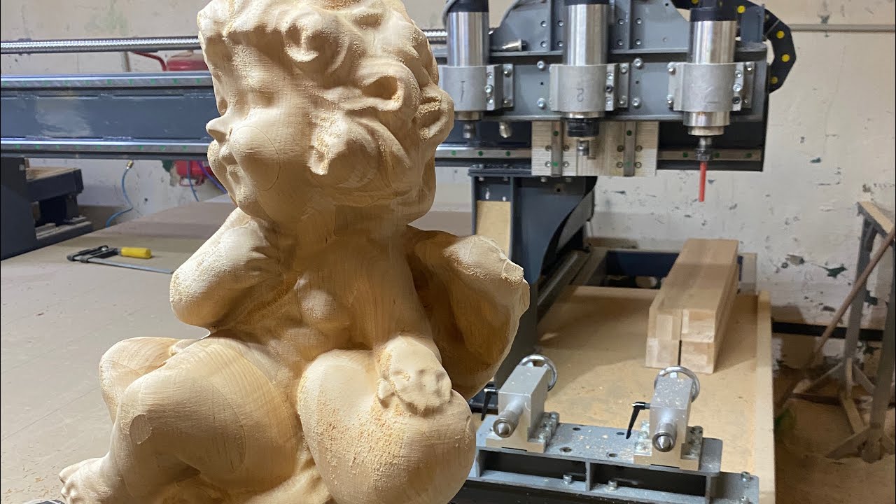 milling large and complex angel on 4 axis CNC machine