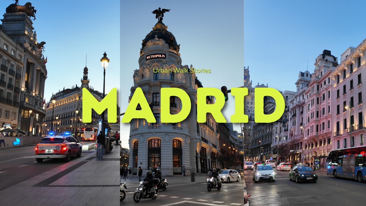Madrid 🇪🇸 | Gran Via, Puerta Del Sol | Akşam Yürüyüşü | 4K | Urban Walk Stories