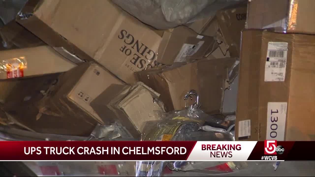 UPS truck crashes in Chelmsford