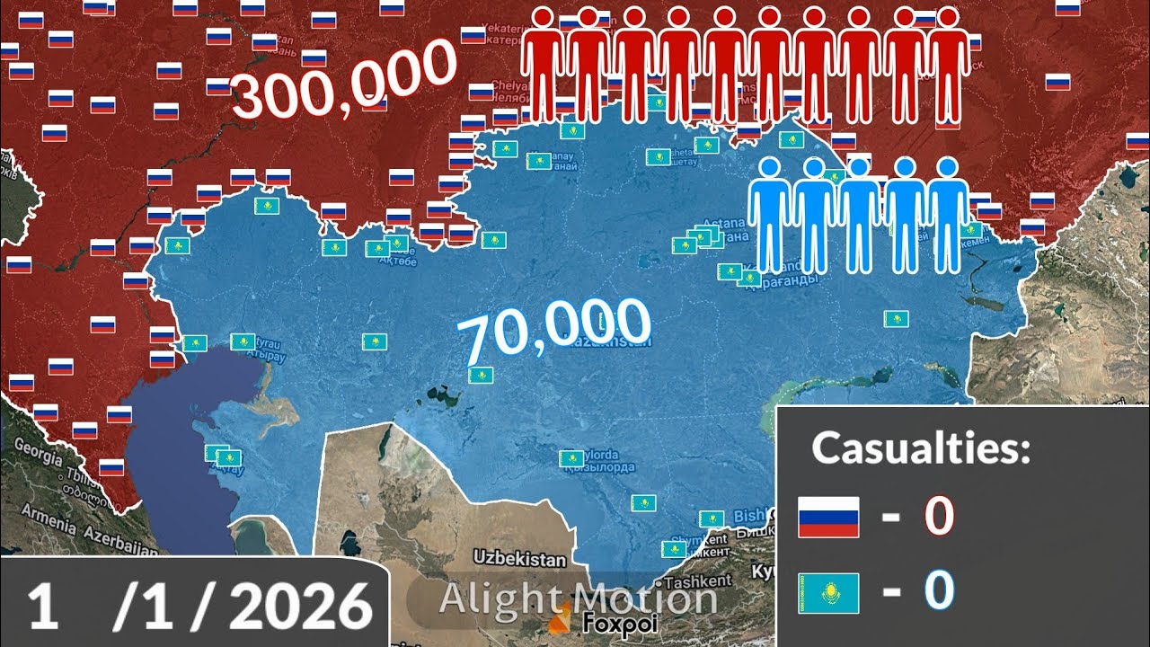 Russia vs Kazakhstan using Google Earth (Only Fiction!!!)