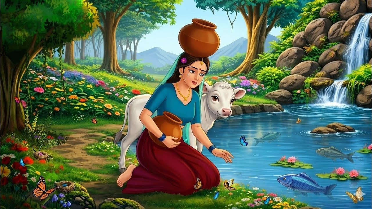 Poor Ganga's fate and the mysterious calf | Hindi story | cartoon story | moral story | Kalash Toon