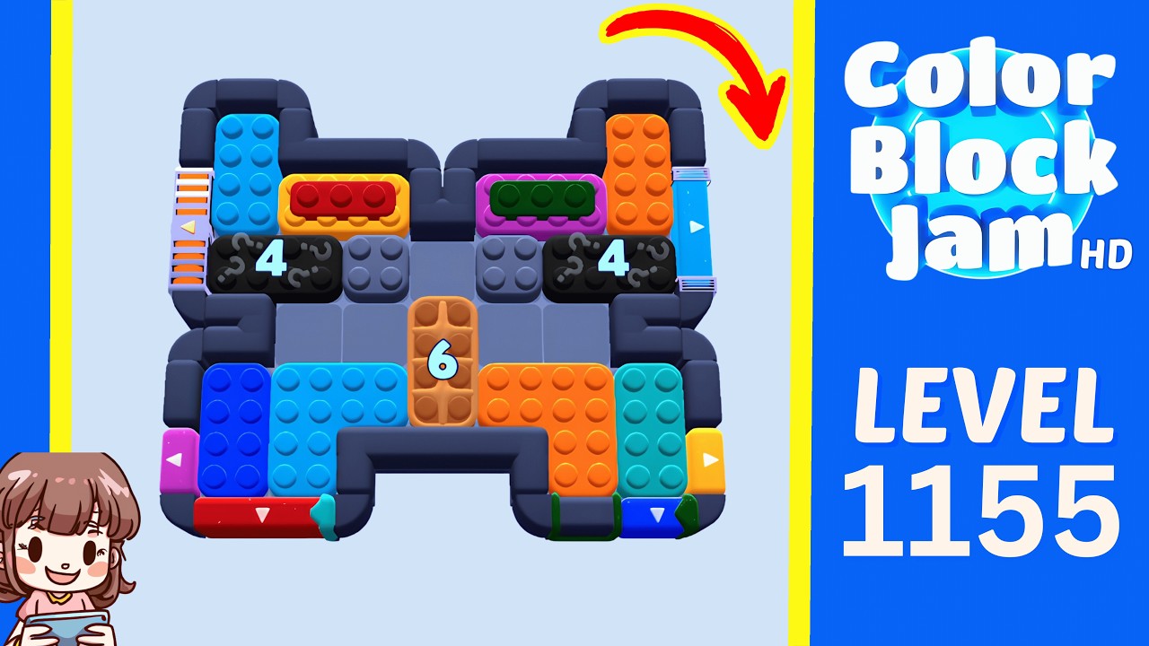 Color Block Jam Level 1155 Solution Walkthrough