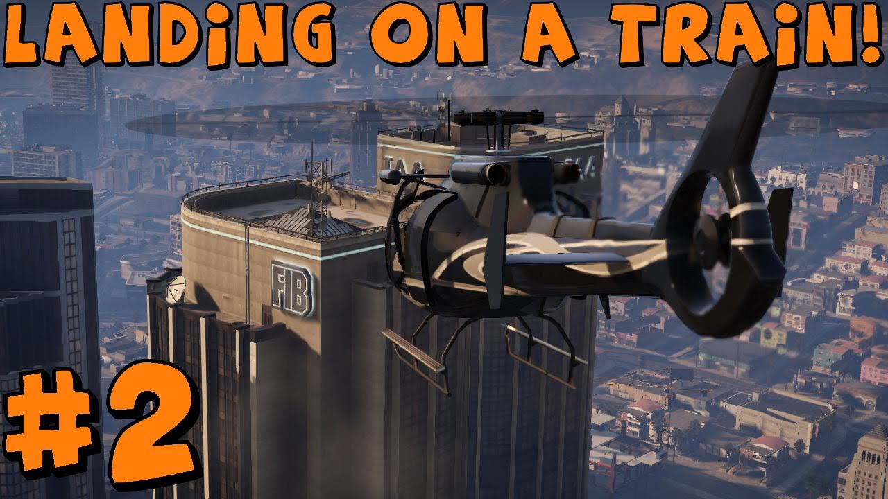 Grand Theft Auto 5 | Multiplayer with MrBean | Part 2 | Landing a Helicopter on a Train!