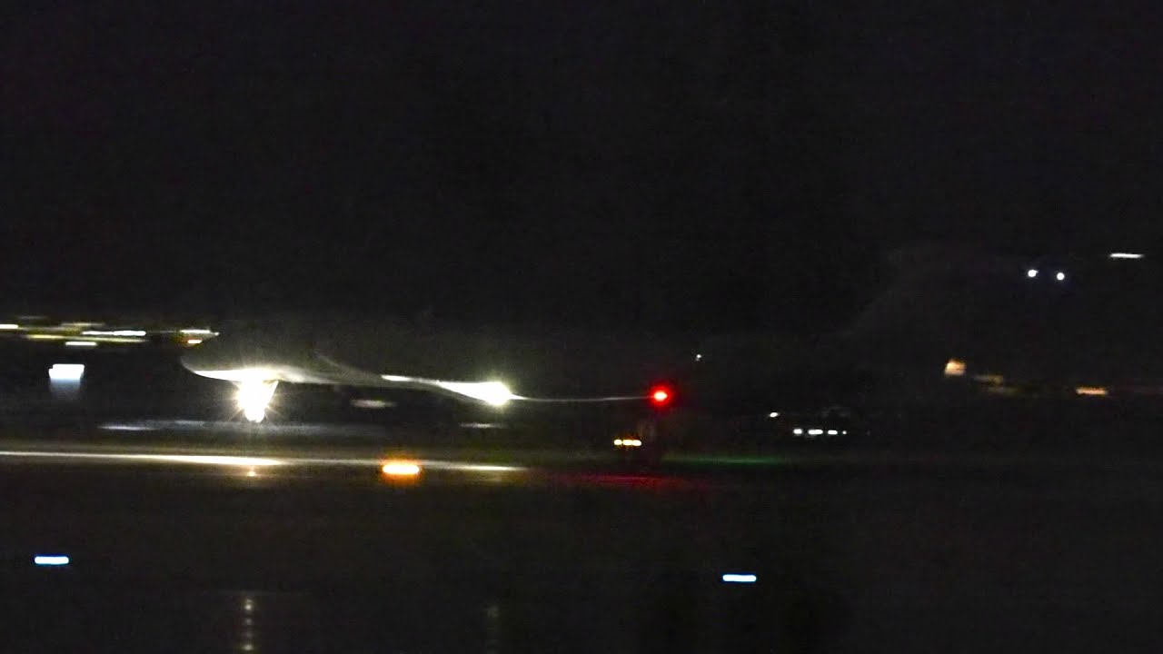 BRAND NEW USAF EA-37B in the pattern  AT NIGHT!!!