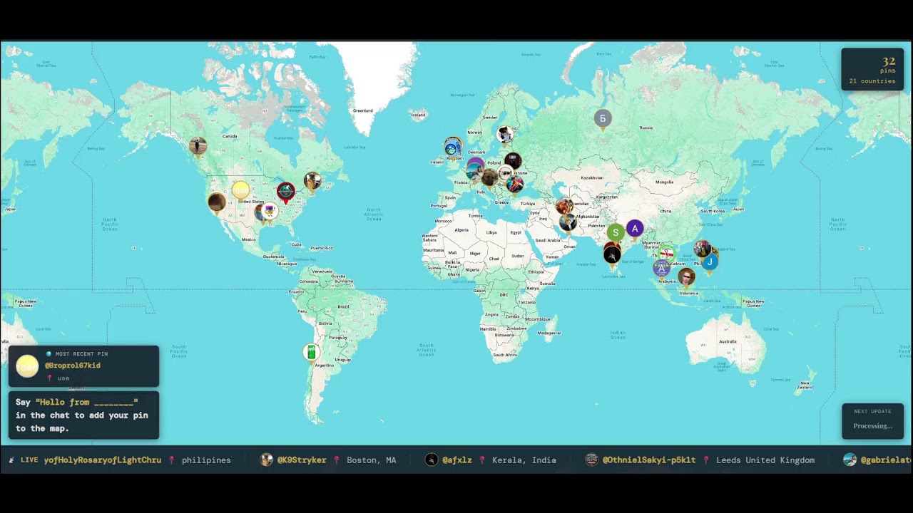 Live Map Test - Say hello and tell us where you're watching from!