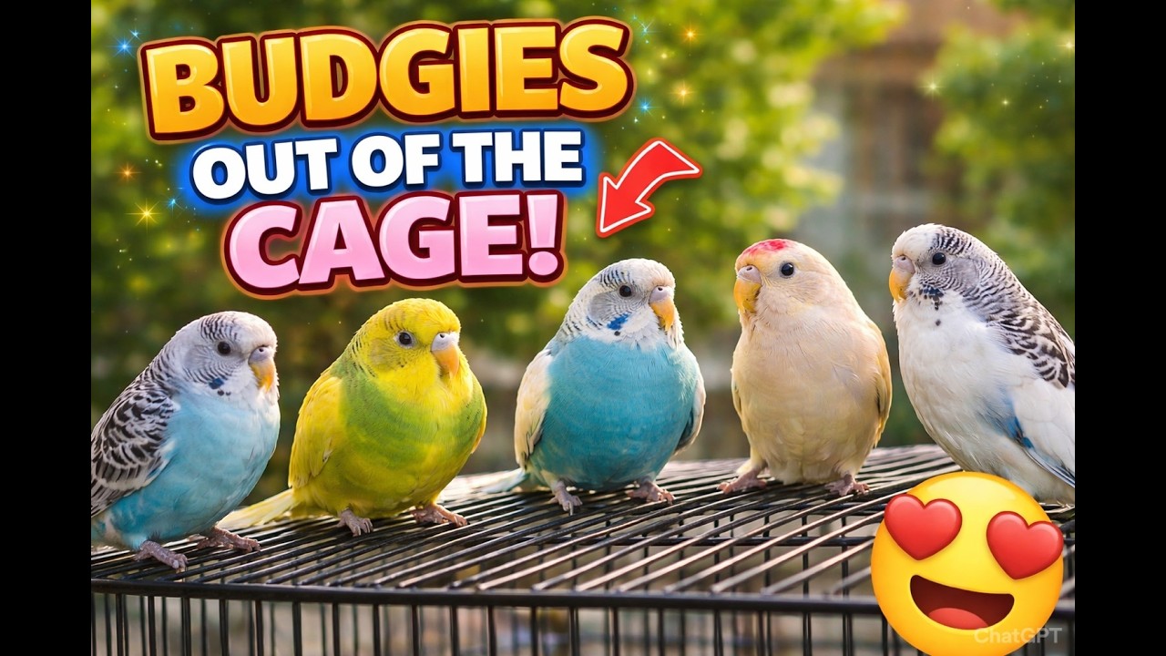 Budgies Enjoying Freedom Outside the Cage | So Cute!