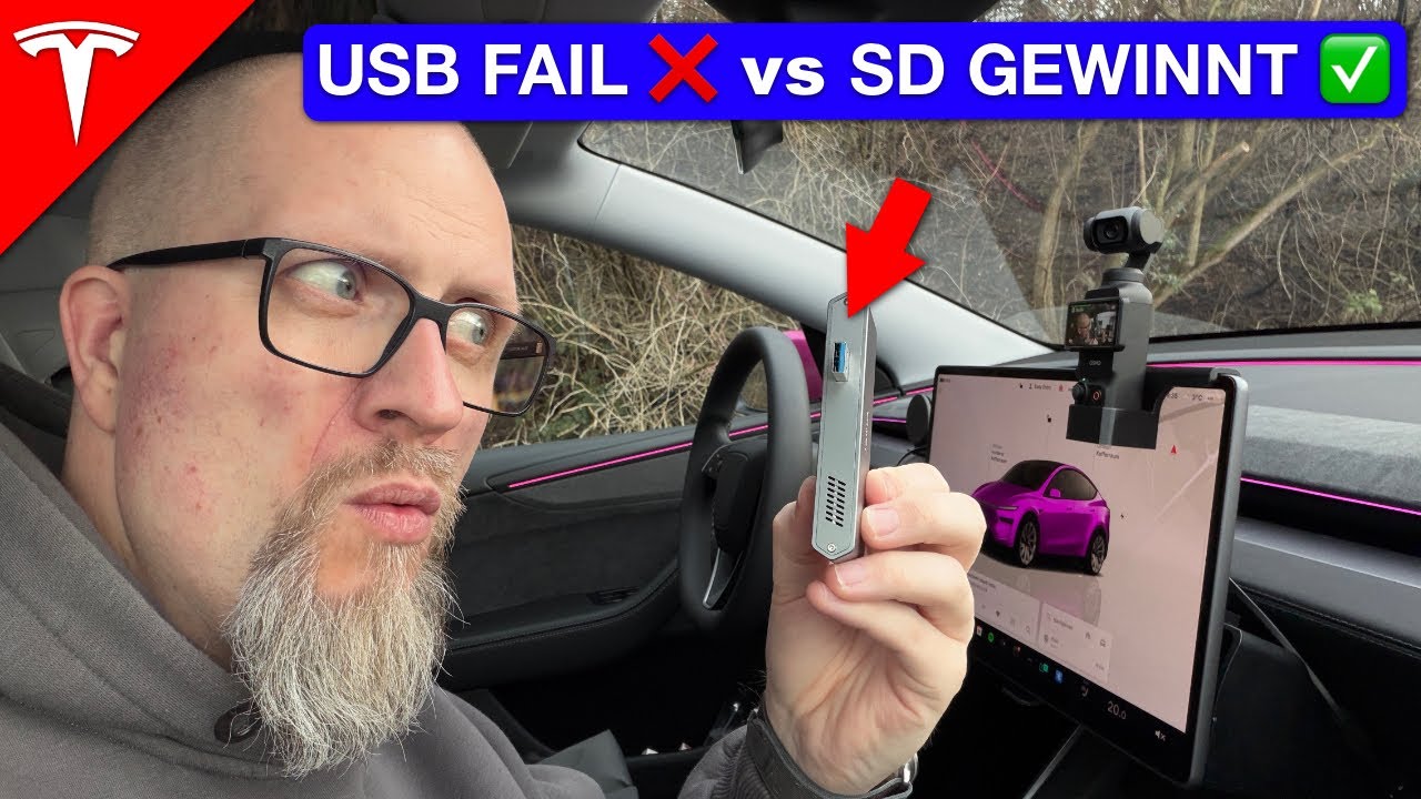 Tesla Wächtermodus im Winter: USB Stick versagt | SD Karte rettet deine Aufnahmen! ❄️🚗