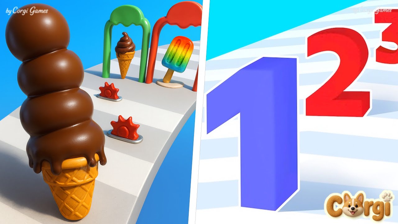 Stacky Ice Cream Runner VS Number Master - New Max Levels SpeedRun Gameplay (iOS, Android)