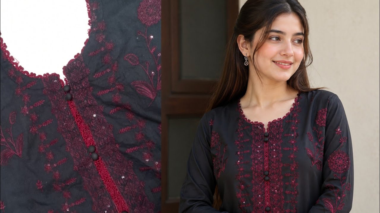 New beautiful neck design,full video tutorial|Pakistani neck design 2026