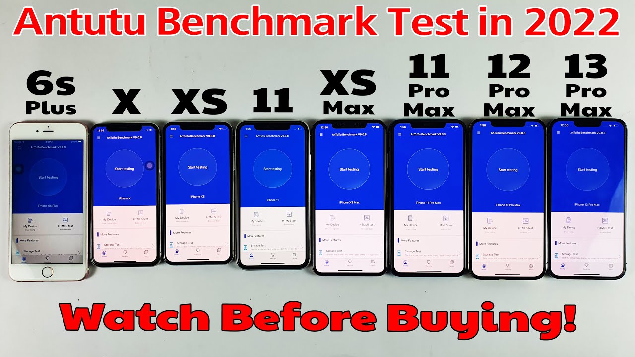6s Plus vs X vs XS vs XS Max vs 11 vs 11 Pro max vs 12 Pro Max vs 13 Pro Max Antutu Benchmark Test😱