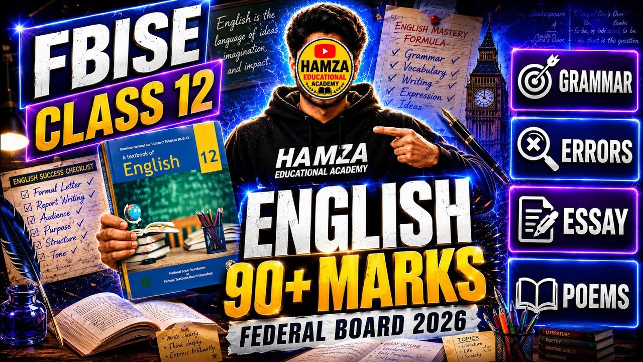 12th English Fbise Paper Revealed | Grammar + MCQs | Essay & Errors | Important Poems & Chapters 