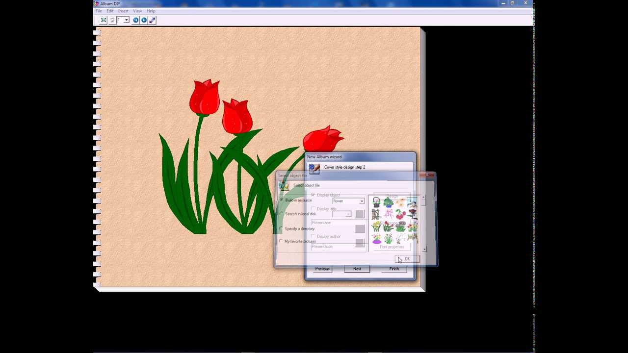 Creating a slideshow - program AlbumDiy