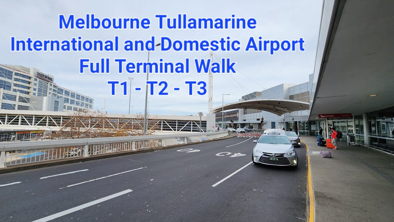 Full Walk Melbourne Tullamarine International Domestic Airport Terminals 1 - 2 - 3 Qantas Australia
