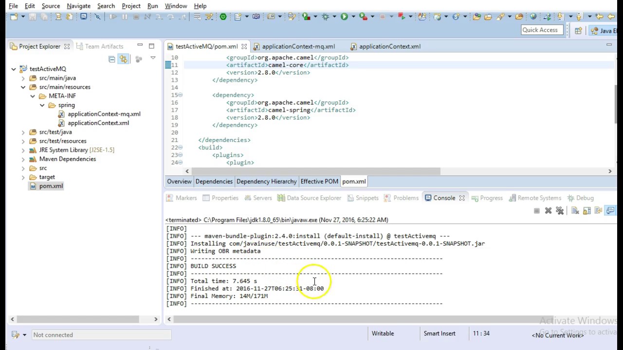 JBoss Fuse Tutorials-Apache Camel+Spring+ActiveMQ+JBoss Fuse