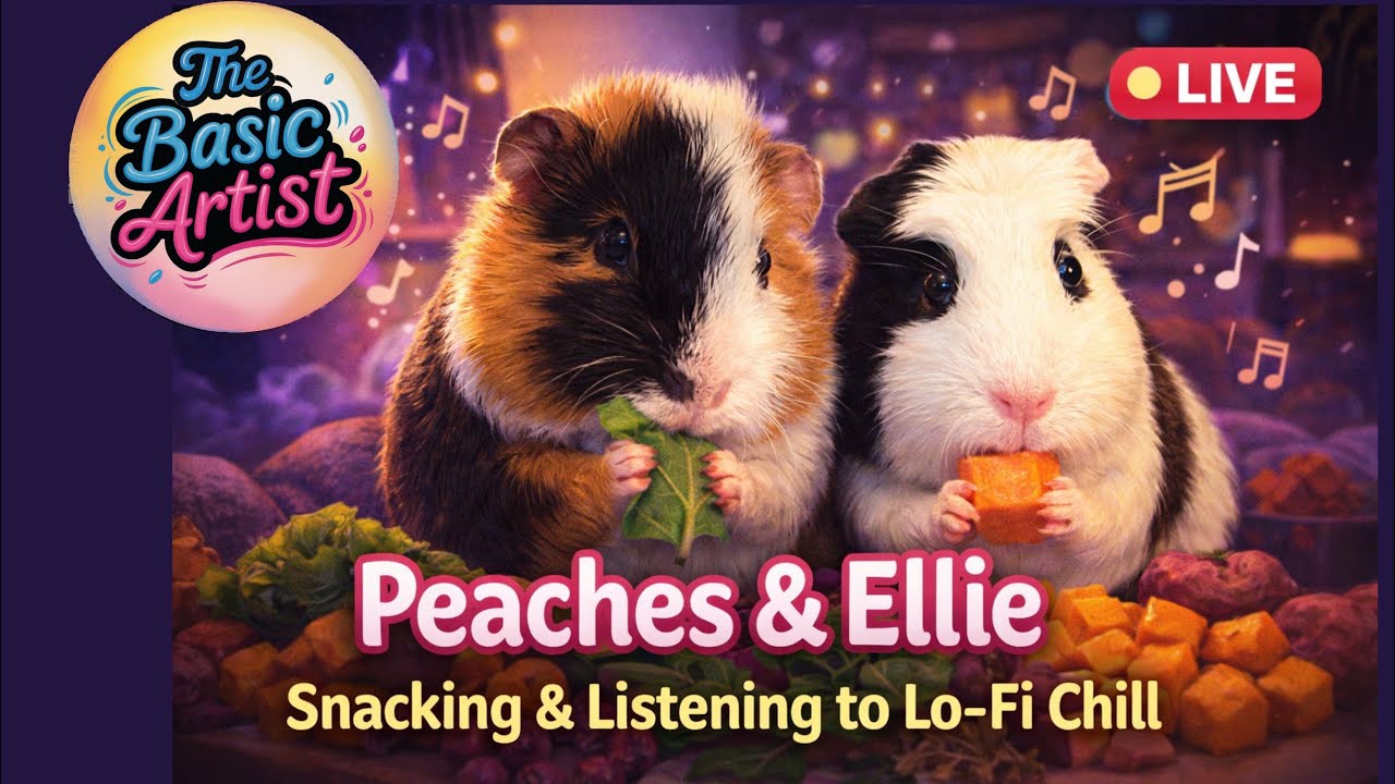 LIVE 🐹 Peaches & Ellie Snack Time Part 1 | Lo-Fi Chill  | The Basic Artist
