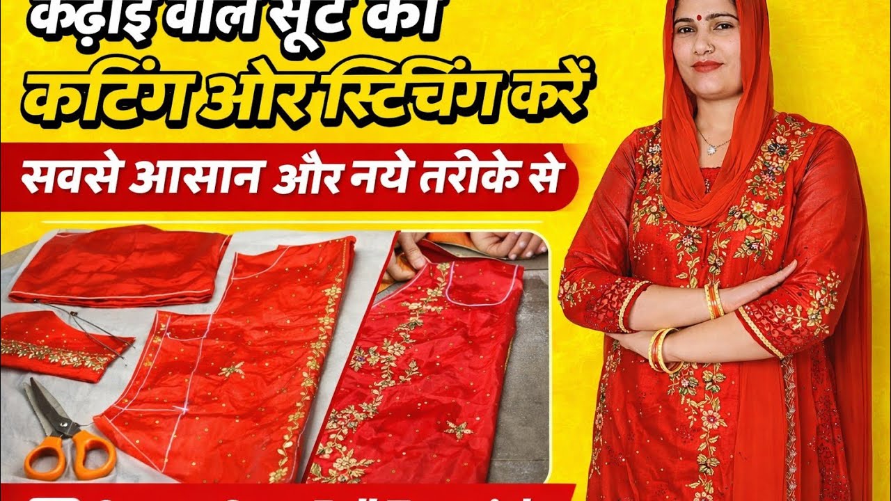 कड़ाई वाले सूट की कटिंग और स्टिचिंग करें सबसे आसान तरीके से।Suit cutting and stitching step by step 