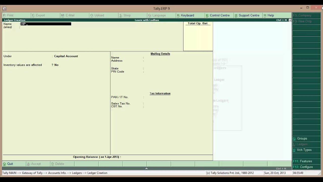 How to Create Single or Multiple Ledger in TALLY