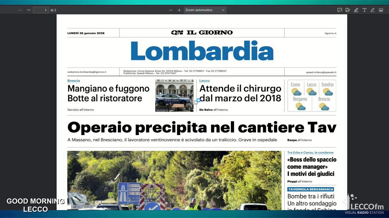 Good morning Lecco | Rassegna stampa del gennaio 2026