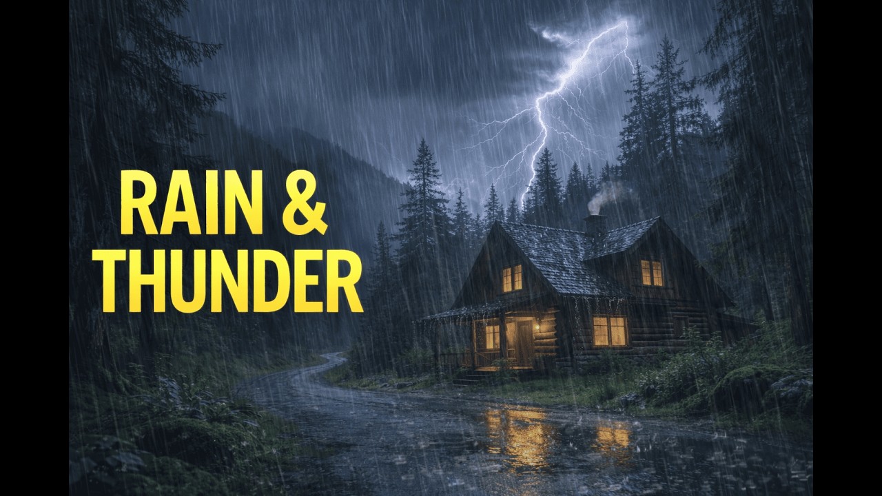 HEAVY RAIN & THUNDER SOUNDS FOR DEEP SLEEP 🌧️⚡ | POWERFUL NIGHT THUNDERSTORM AMBIENCE