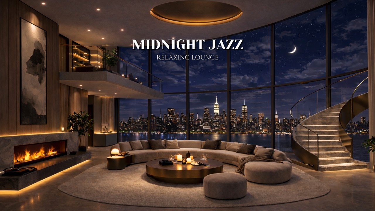 Midnight Jazz in a Manhattan Penthouse | 4K Smooth Jazz | Night Chill🌙