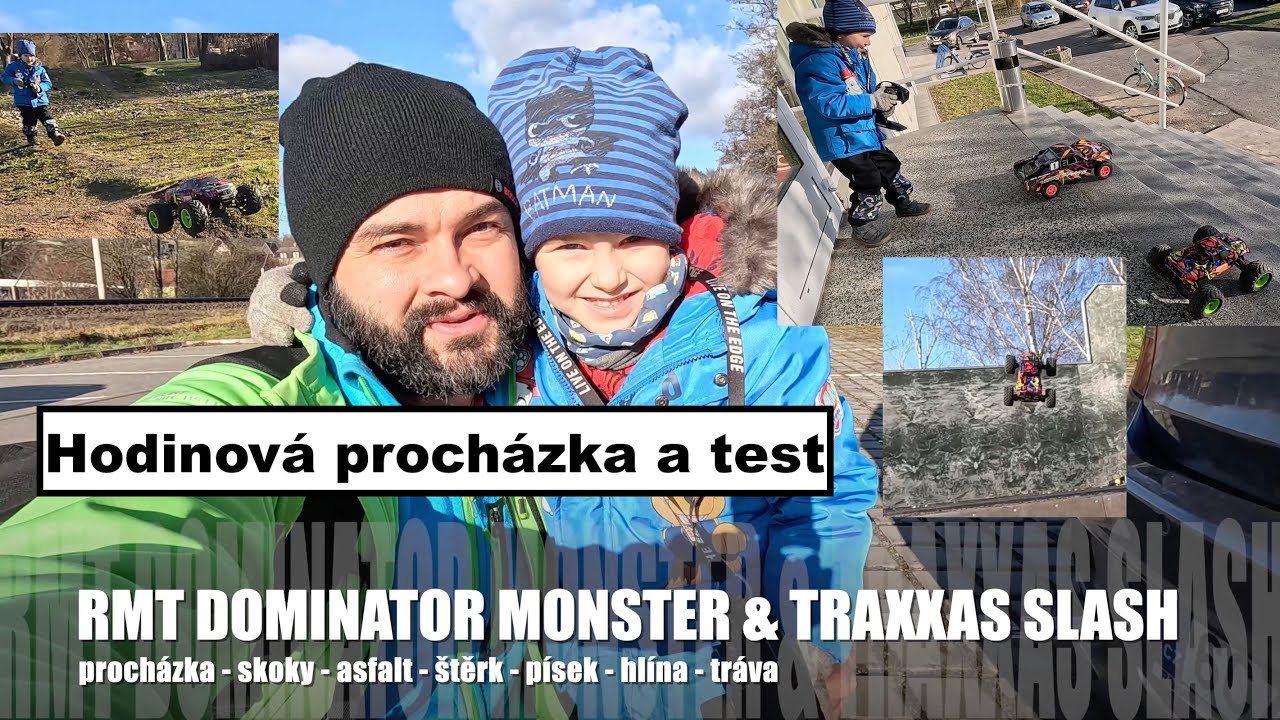 RMT Dominator Monster 2WD - TEST - skoky, schody, procházka - různé povrchy