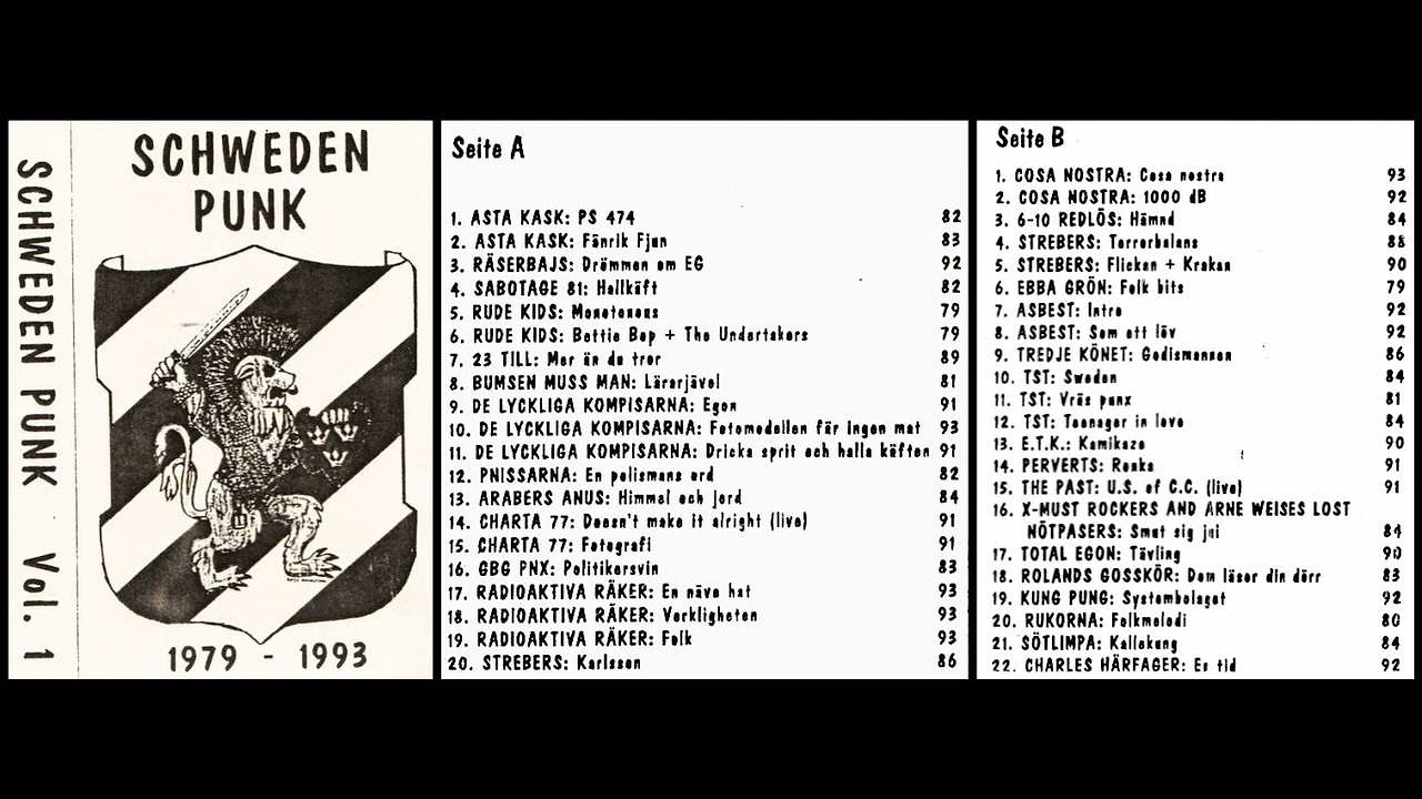 V/A &ndash; Schweden Punk Vol. 1 (1979-1993) * Tape-Compilation with Swedish Bands only * Released Mid-90s