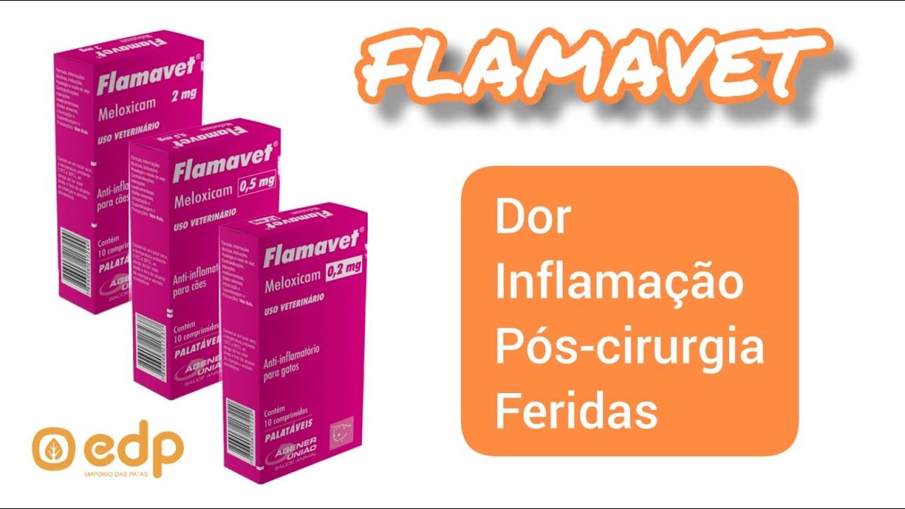 Rem&eacute;dio para dor e inflama&ccedil;&otilde;es em cachorro e gato - traumas, feridas, p&oacute;s-cirurgia - FLAMAVET AGENER