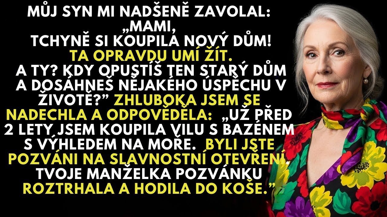 Můj syn se zeptal: „Moje tchyně si koupila nový dům. Kdy si nějaký koupíš TY?“ Zůstal jsem stát s ot