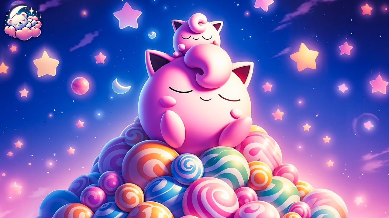 Restful Sleep with Jigglypuff🌌 Peaceful Piano for Tranquil Nights and Relaxation | 4K Video