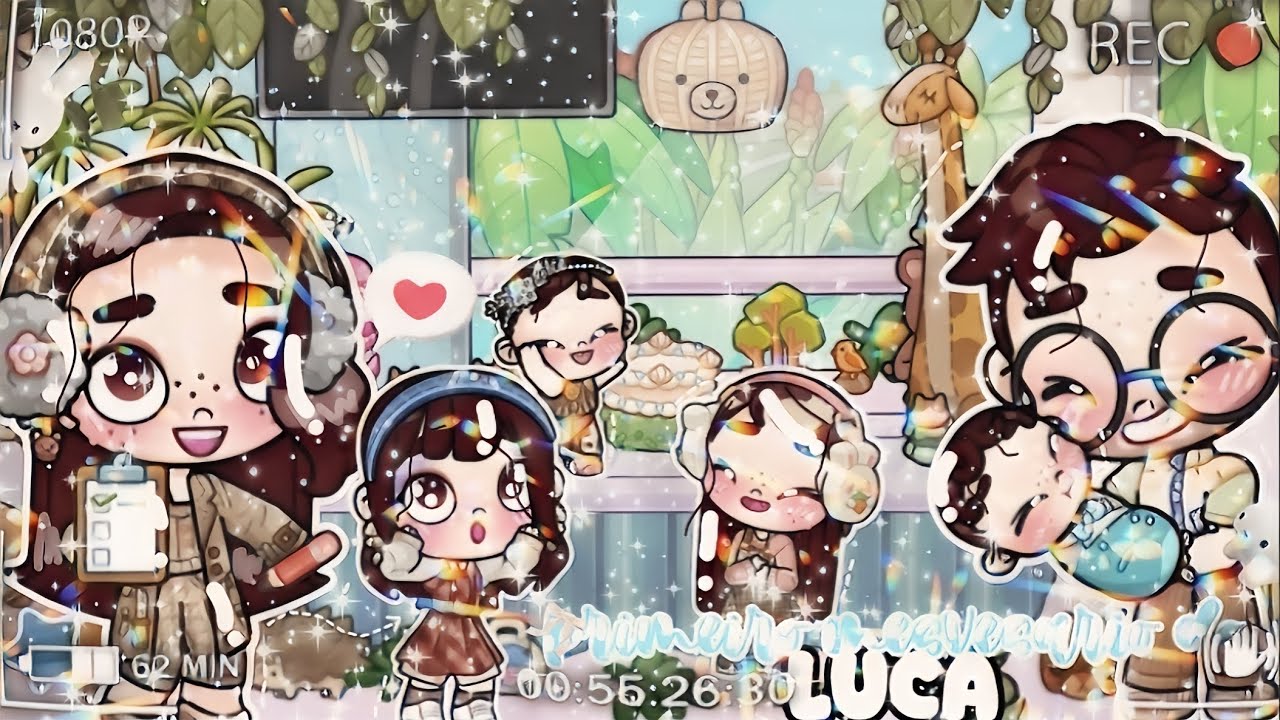 Rotina o primeiro mesvesario do Luca  no *Avatar world *(aesthetic histórias)😘🌸🌸🧺 com família world 