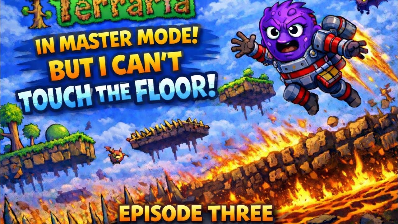 CAN we beat terraria master mode without touching the GROUND ep 3