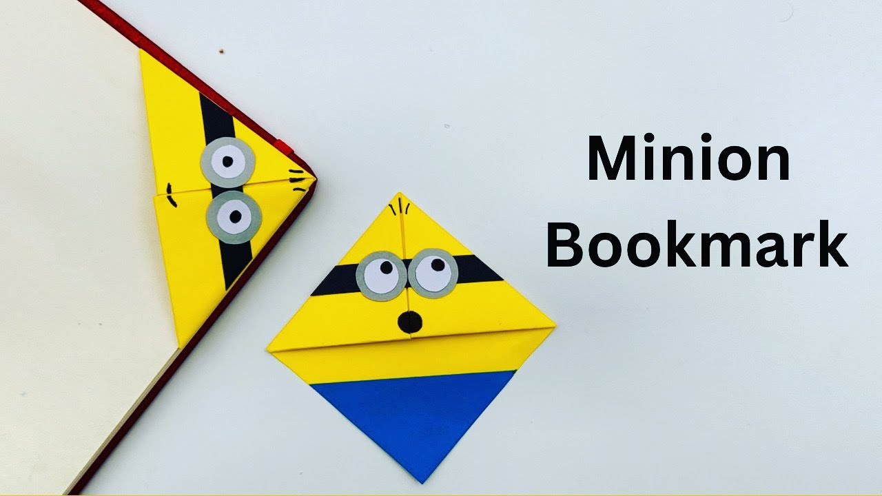 DIY Paper MINION Bookmark / Origami Bookmark / Paper Craft / Paper Flower / Paper Minions Bookmark