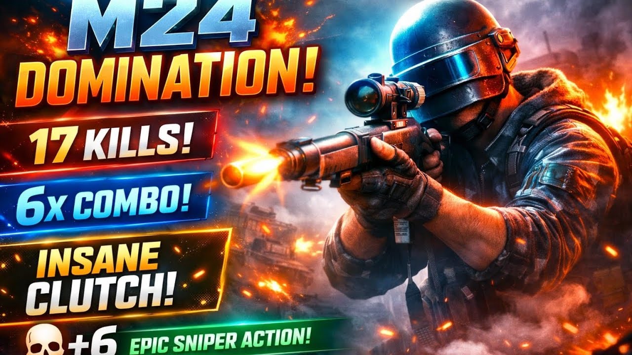 M24 DOMINATION 😱 17 KILLS 🔥 6x COMBO INSANE CLUTCH | PUBG Mobile Sniper Gameplay