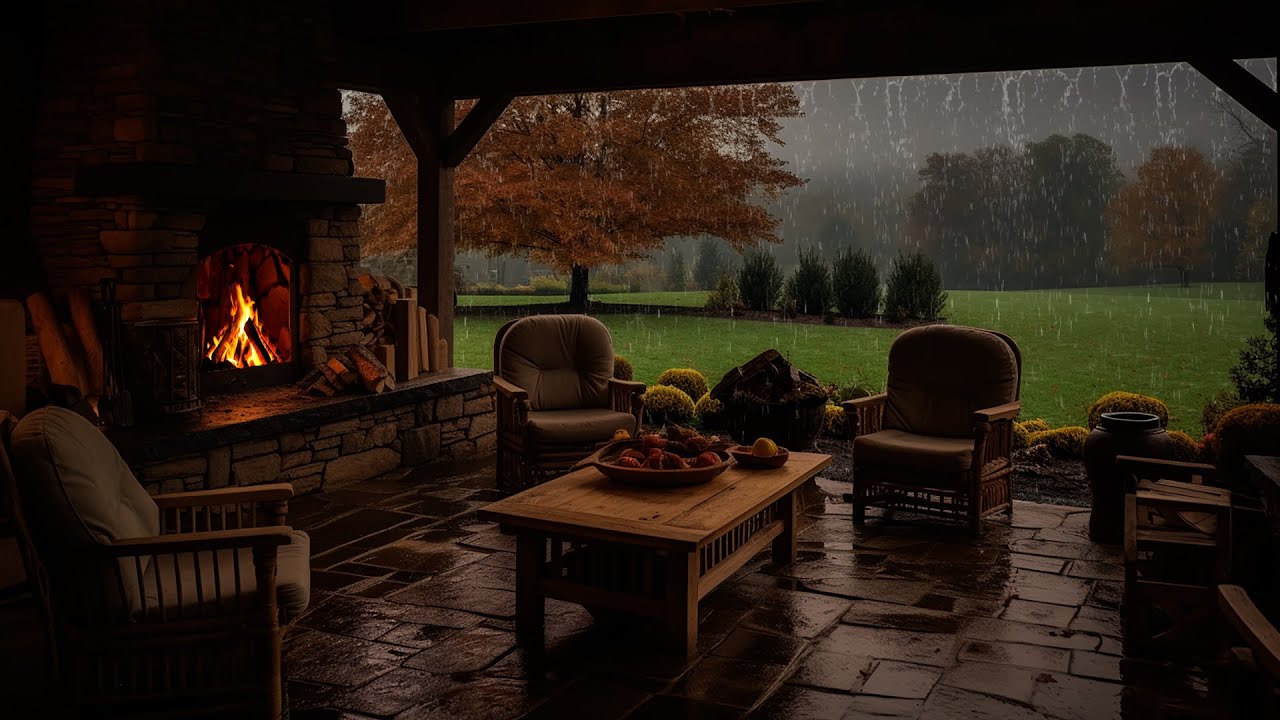 Rustic Cabin Porch Rain at Night 🌧️ Relaxing Ambience for Deep Sleep & Stress Relief | No Ads
