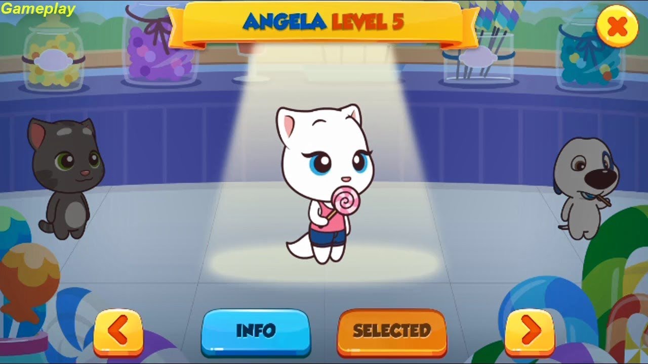 Talking Tom Candy Run Android Gameplay #6-Talking Angela