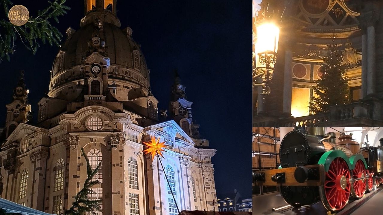Blick auf Dresden- Frauenkirche und Besuch  Verkehrs Museum  22.12.2025