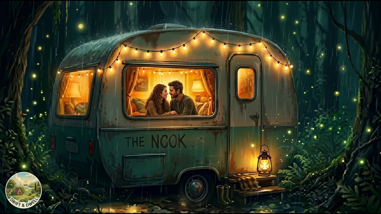 A Rainy Day in Our Cozy Mobile Home 🌧️ | Ghibli Style Relaxing Animation